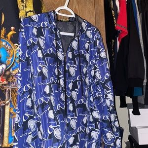 Sick 3D Versace Medusa heads and spellout jacket
